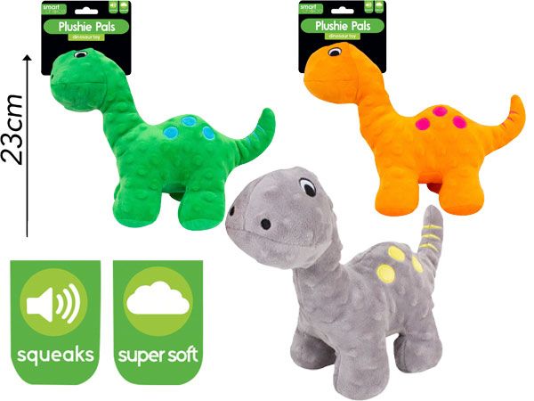 Smart Choice Plush Squeaky Dinosaur Dog Toy ...Assorted, Picked At Random